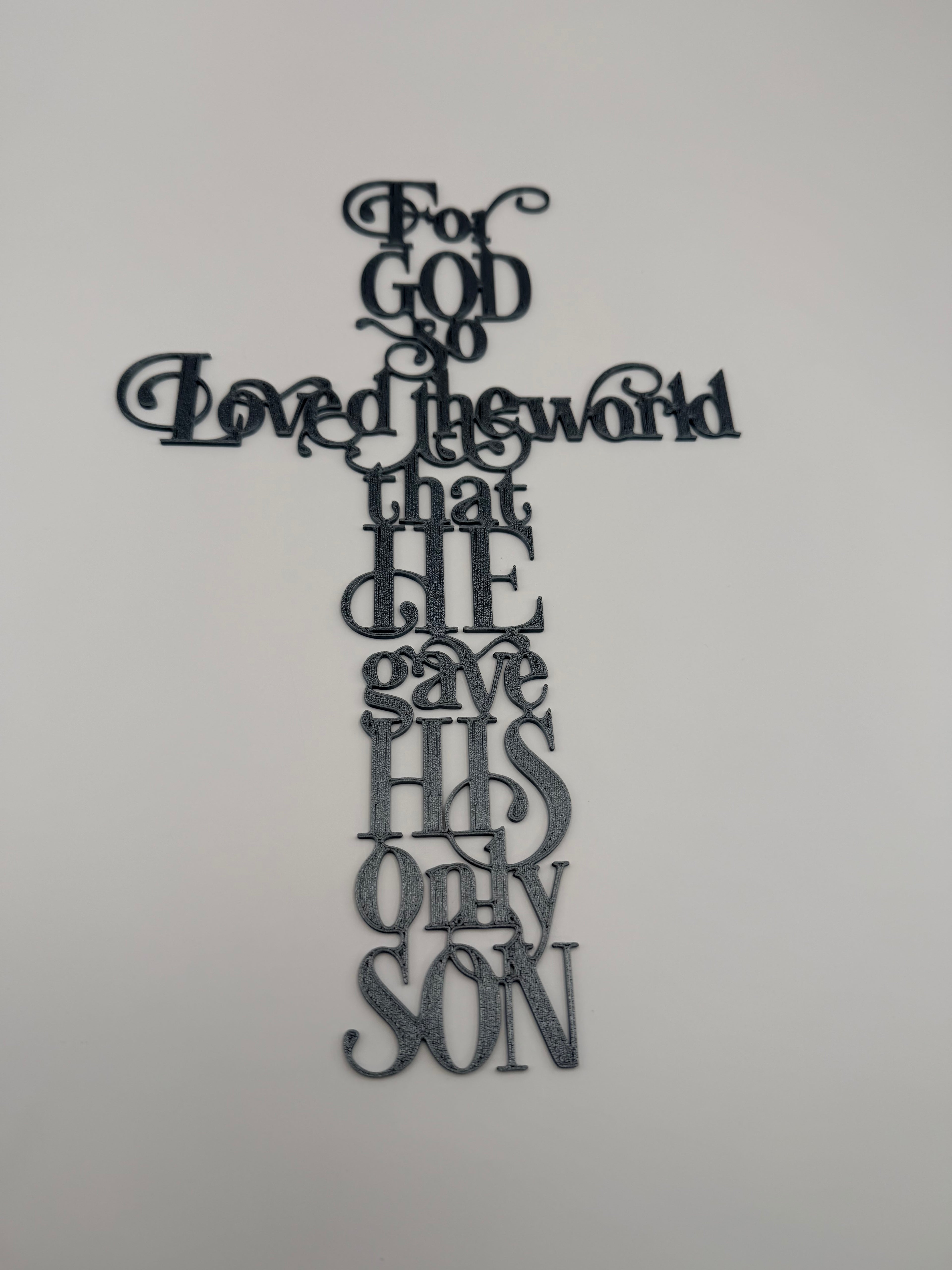 John 3:16a Cross Art